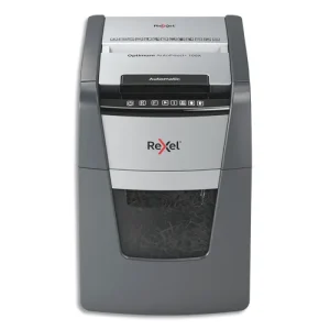 REXEL Destructeur de documents Optimum Auto+ 100X P-4 coupe croisée 4x28mm 100 feuilles 34 L 2020100XEU
