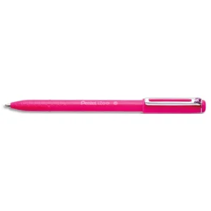 PENTEL Stylo bille à capuchon iZee 1 mm Rose à faible viscosité.Clip métal, zone alvéolée, rechargeable