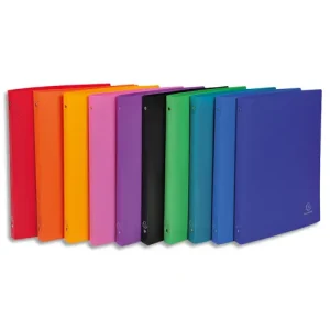 EXACOMPTA Classeur 4 anneaux OPAK dos 20mm en polypropylène 5/10e. Coloris assortis