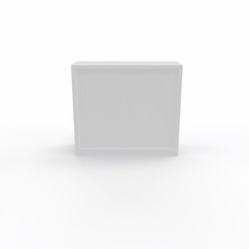Armoire à rideaux H. 105 x L. 120 x P. 43 cm - corps blanc - rideaux blanc - équipée de 2 tablettes + rail