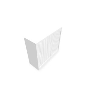 Armoire à rideaux H. 105 x L. 120 x P. 43 cm - corps blanc - rideaux blanc - équipée de 2 tablettes + rail