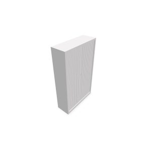 Armoire à rideaux H. 198 x L. 120 x P. 43 cm - corps gris - rideaux gris - équipée de 4 tablettes + rail