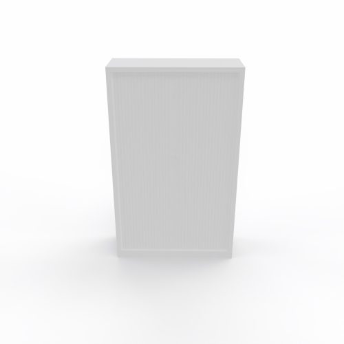 Armoire à rideaux H. 198 x L. 120 x P. 43 cm - corps blanc - rideaux blanc - équipée de 4 tablettes + rail