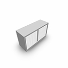 Armoire à rideaux H. 72,1 x L. 120 x P. 43 cm - corps gris aluminium - rideaux érable blanc - équipée de 1 tablette
