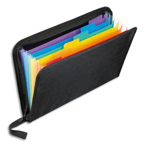 VIQUEL Conférencier A4 STRONGCASE RAINBOWCLASS silicone. Trieur 6 touches. Fermeture zip. Coloris noir
