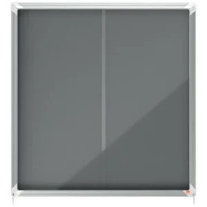 NOBO Vitrine d'affichage porte coulissante Premium Plus - feutre gris - 12 x A4 - 1915337