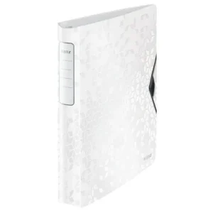 LEITZ Classeur 4 anneaux Ø30 WOW SoftClick en polypropylène. Dos 5 cm. Coloris Blanc