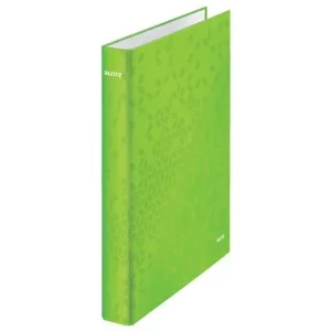 LEITZ Classeur 4 anneaux Ø25 WOW en carton pelliculé. Dos 4 cm. Format A4+. Coloris Vert