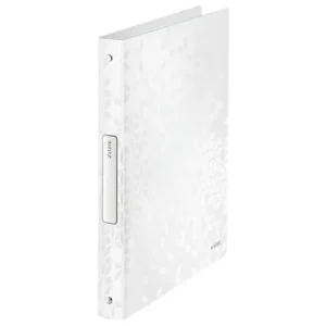 LEITZ Classeur 4 anneaux Ø25 WOW en polypropylène. Dos 3 cm. Coloris Blanc