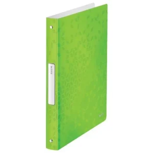 LEITZ Classeur 4 anneaux Ø25 WOW en polypropylène. Dos 3 cm. Coloris Vert
