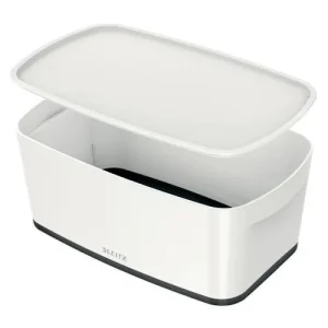 LEITZ Boîte MYBOX small avec couvercle en ABS. Coloris Blanc fond Noir