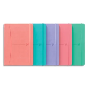 OXFORD Carnet SIGNATURE format A5 couverture rigide brochure 160 pages lignées 7mm.Coloris assortis pastel