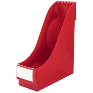 LEITZ Porte-revues PP avec large poignée. Dimensions (hxp) : 32 x 29 cm - Dos 9 cm. Coloris rouge