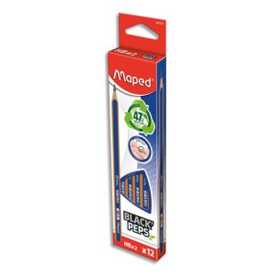 MAPED Crayon graphite HB BLACK PEPS NAVY, embout PEINT. 47,20% matériau recyclé 19% matière naturelle