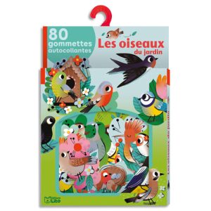 LITO DIFFUSION Boite de 80 gommettes sur le thème des oiseaux du jardin. A partir de 3 ans