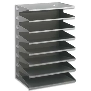 DURABLE Trieur horizontal 8 compartiments en acier epoxy. Pour doc A4+. L36 x H54 x P25 cm - Gris