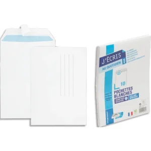 GPV Paquet de 10 pochettes velin Blanc fond Gris 90g auto-adhésives 162 x 229mm 6288