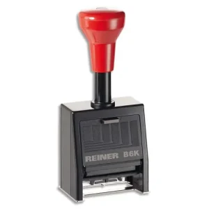 REINER Folioteur 6 chiffres police Bâton - REBK6 cage plastique. Encrage auto. Hauteur caractères 4,5mm