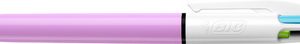 BIC Stylo à bille rétractable 4 Colours Fun, rose/blanc