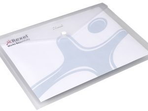 Rexel Pochette à documents, A4, PP, transparent avec poche à cartes de visite sur le devant