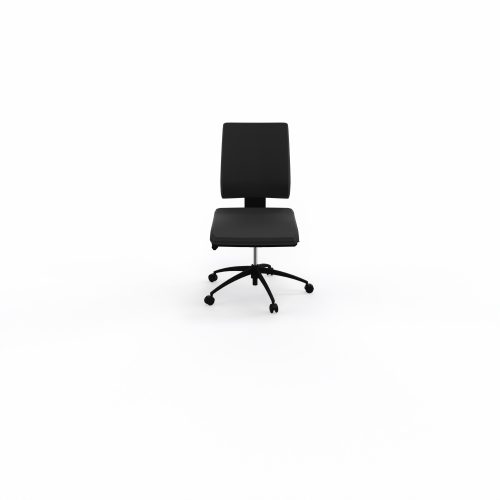 Siège Opus - mécanisme synchrone réglable en intensité avec profondeur d'assise réglable - assise et dossier tissu Bondaï  noir - piètement nylon noir - Roulettes pour sol souple