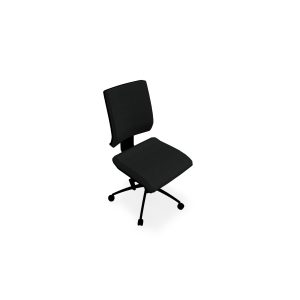 Siège Opus - mécanisme synchrone réglable en intensité avec profondeur d'assise réglable - assise et dossier tissu Bondaï  noir - piètement nylon noir - Roulettes pour sol souple