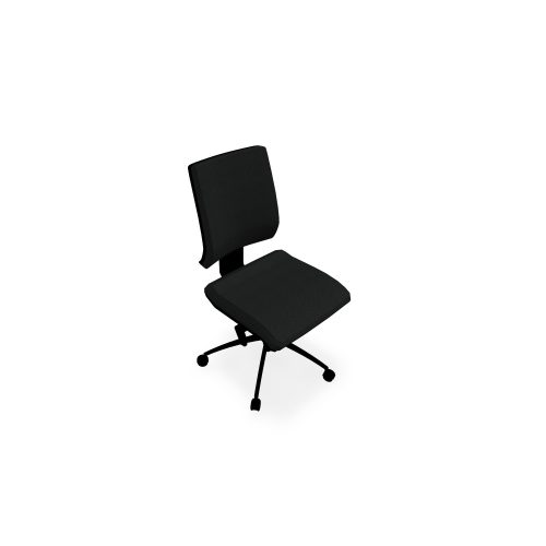 Siège Opus - mécanisme synchrone réglable en intensité avec profondeur d'assise réglable - assise et dossier tissu Bondaï  noir - piètement nylon noir - Roulettes pour sol souple
