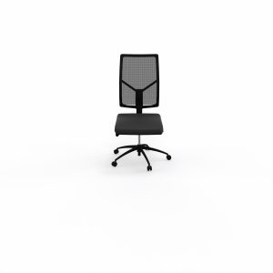Siège Opus - mécanisme synchrone réglable en intensité avec profondeur d'assise réglable - assise tissu Bondaï noir et haut dossier résille noire - piètement nylon noir - Roulettes pour sol dur