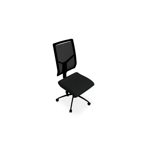 Siège Opus - mécanisme synchrone réglable en intensité avec profondeur d'assise réglable - assise tissu Bondaï noir et haut dossier résille noire - piètement nylon noir - Roulettes pour sol souple