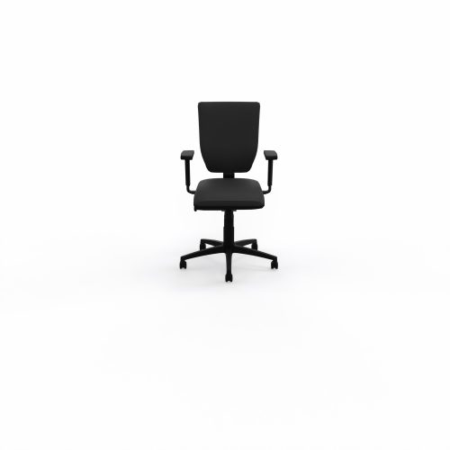 Siège Alter - mécanisme synchrone avec accotoirs 1D - assise standard et dossier tissu Bondaï noir - piètement nylon noir