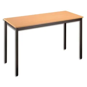 Table polyvalente rectangulaire 120 x 60 cm hêtre/Noir
