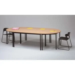 Table polyvalente demi-rond diamètre 120 cm hêtre/Noir
