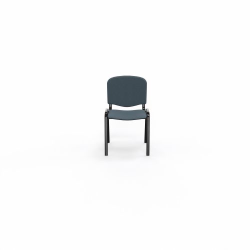 Chaise Anthra+ tissu Bondaï gris orage - structure 4 pieds métal lisse noir