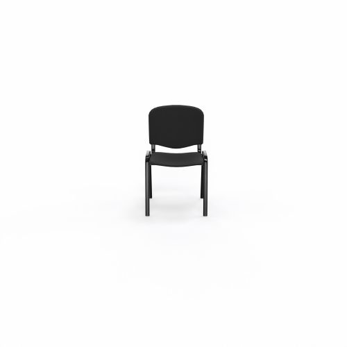 Chaise Anthra+ tissu Bondaï noir - structure 4 pieds métal lisse noir