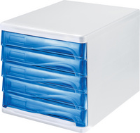 helit Module de classement "the wave", 5 tiroirs blanc/bleu