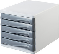 helit Module de classement "the wave", 5 tiroirs, blanc/gris