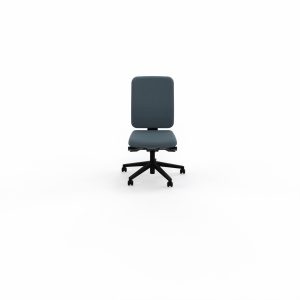 Siège Oscar haut dossier mécanisme ergonomique dossier coque noir tissu Bondaï  gris orage piétement nylon noir - roulettes sol souple