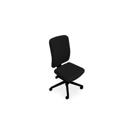Siège Oscar haut dossier mécanisme ergonomique dossier coque noir tissu Bondaï  noir piétement nylon noir - roulettes sol souple