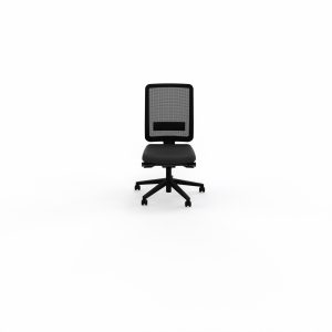 Siège Oscar haut dossier mécanisme confort dossier résille noire cadre noir assise tissu Bondaï  noir piétement nylon noir - roulettes sol souple