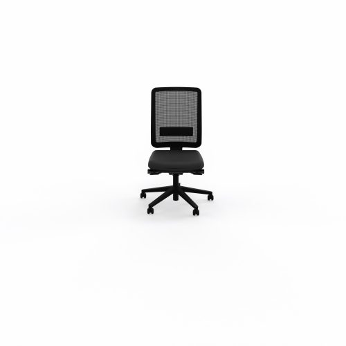 Siège Oscar haut dossier mécanisme confort dossier résille noire cadre noir assise tissu Bondaï  noir piétement nylon noir - roulettes sol souple