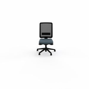 Siège Oscar haut dossier mécanisme ergonomique dossier résille noire cadre noir assise tissu Bondaï  gris orage piétement nylon noir - roulettes sol dur