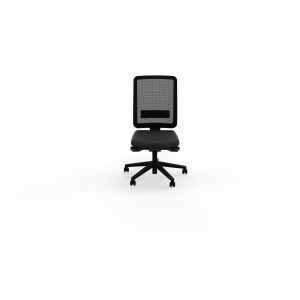 Siège Oscar haut dossier mécanisme ergonomique dossier résille noire cadre noir assise tissu Bondaï  noir piétement nylon noir - roulettes sol dur