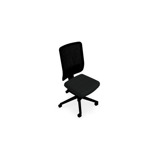 Siège Oscar haut dossier mécanisme ergonomique dossier résille noire cadre noir assise tissu Bondaï  noir piétement nylon noir - roulettes sol dur