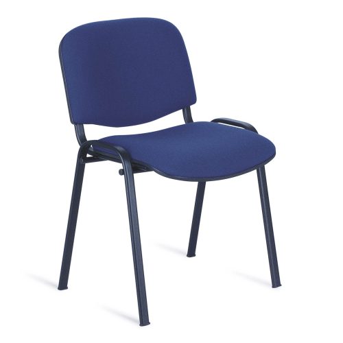 Chaise de conférence Iso Classic en tissu polyfibre Gris anthracite, structure 4 pieds métal époxy Noir