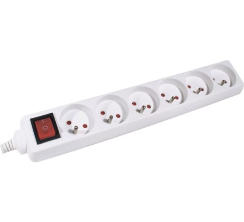 DEXLAN Multiprise 6 prises avec interrupteur blanche - 4,0 m