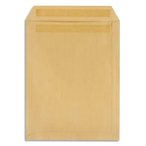 PERGAMY Boîte de 250 pochettes kraft Brun 90g C4 229x324 mm autocollantes