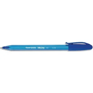 PAPERMATE Stylo bille à capuchon, pointe moyenne, corps triangulaire plastique couleur, encre ULV Bleue.