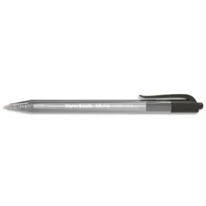 PAPERMATE Stylo bille rétractable, pointe moyenne, corps triangulaire plastique couleur, encre ULV Noire.