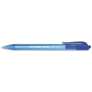 PAPERMATE Stylo bille rétractable, pointe moyenne, corps triangulaire plastique couleur, encre ULV Bleue.