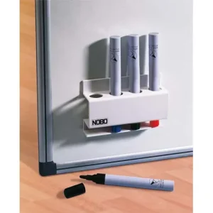 NOBO Porte-marqueurs magnétique, capacité 4 marqueurs, blanc